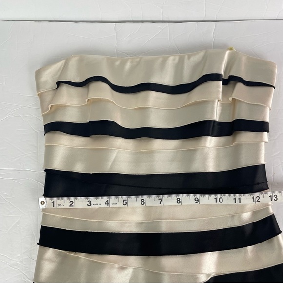 BCBGMAXAZRIA Cream and Black Strapless Cocktail Dress Size 2 - Picture 14 of 16